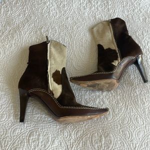 Christian Dior Ankle Boot brown and white cow print